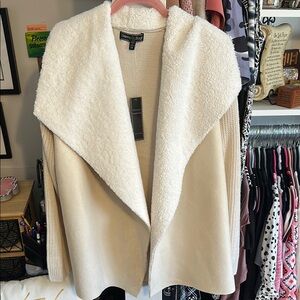 Jones New York Women's Cream Open Front Jacket